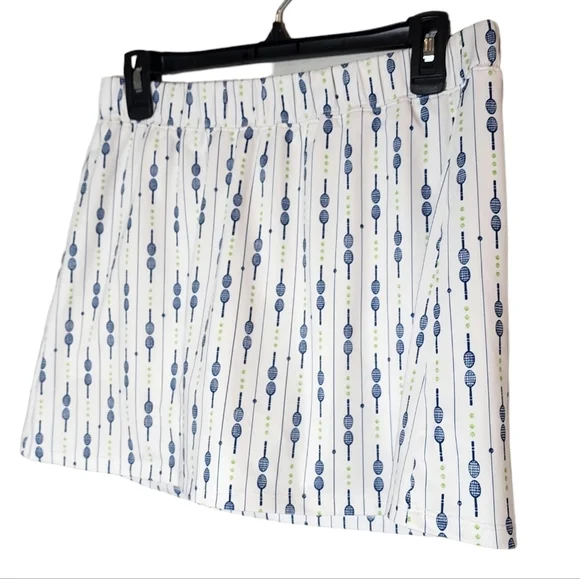 SanSoleil tennis racket/balls skort. Women's Size Large. White navy green. - Picture 5 of 16